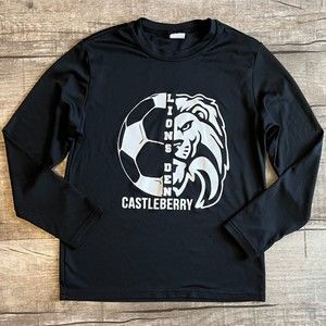 Sport-Tek Long Sleeve T'Shirt Boys Size Small Castleberry Den Black Athletic Fit